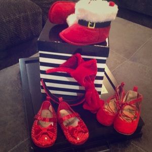 Baby Girl XMAS SET HEAD BAND/ SEQUENCE SHOE/ Set..